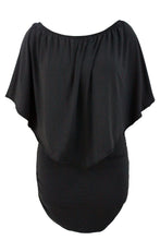 Load image into Gallery viewer, Plus Size Multiple Dressing Layered Black Mini Poncho Dress