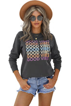 Load image into Gallery viewer, GOOD VIBES Graphic Pullover Sweatshirt