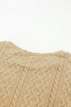 Load image into Gallery viewer, Khaki Solid Color Puffy Sleeve Textured Knit Top