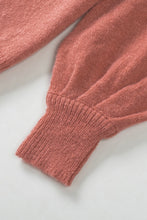 Load image into Gallery viewer, Solid Color Puffy Sleeve Pocketed Sweater