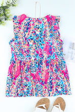 Load image into Gallery viewer, Boho Pattern Print Flounce V Neck Tank Top