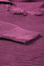 Load image into Gallery viewer, V Neck Ribbed Drop Shoulder Hooded Sweater