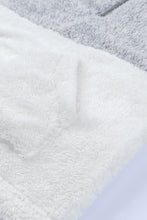 Load image into Gallery viewer, Grey White Zip Neck Oversize Fluffy Fleece Pullover