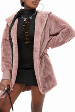 Load image into Gallery viewer, Soft Fleece Hooded Open Front Coat
