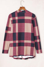 Load image into Gallery viewer, Draped Open Front Plaid Cardigan