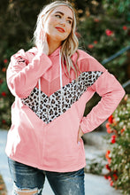 Load image into Gallery viewer, Plus Size Taupe Chevron Hooded Top