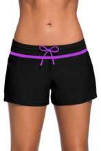 Load image into Gallery viewer, Violet Strap Trim Black Women Swim Boardshort
