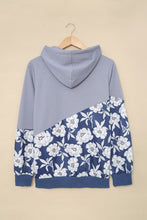 Load image into Gallery viewer, Floral Splicing Cowl Neck Hoodie