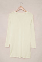 Load image into Gallery viewer, Beige Solid Color Open-Front Buttons Cardigan