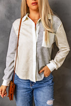Load image into Gallery viewer, Contrast Trim Colorblock Knit Shirt