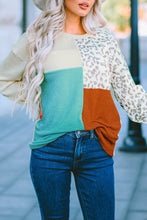 Load image into Gallery viewer, Patchwork Color Block Ribbed Long Sleeve Top
