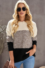 Load image into Gallery viewer, Color Block Netted Texture Pullover Sweater