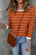 Load image into Gallery viewer, Extend Color Block Cuffs Rib Knit Striped Pullover