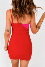 Load image into Gallery viewer, Cut-out Color Block One Shoulder Bodycon Dress
