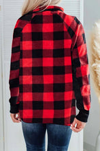Load image into Gallery viewer, Long Sleeve Plaid Paneled Sweatshirt