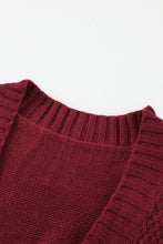 Load image into Gallery viewer, Burgundy Front Pocket and Buttons Closure Cardigan