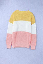 Load image into Gallery viewer, Colorblock Bubble Sleeve Plus Size Sweater
