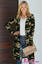Load image into Gallery viewer, Camo Print Long Cardigan