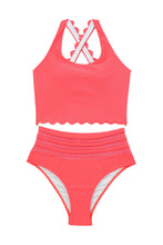 Load image into Gallery viewer, Scalloped Criss Cross High Waist Bikini