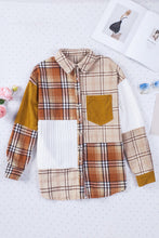 Load image into Gallery viewer, Plaid Color Block Patchwork Shirt Jacket with Pocket
