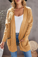 Load image into Gallery viewer, Mustard Knit Texture Long Cardigan