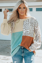 Load image into Gallery viewer, Patchwork Color Block Ribbed Long Sleeve Top