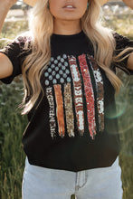Load image into Gallery viewer, Western American Flag Print Short Sleeve Graphic Tee
