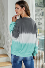 Load image into Gallery viewer, Color Block Tie Dye Pullover Sweatshirt