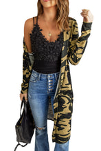 Load image into Gallery viewer, Camo Print Long Cardigan