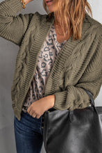 Load image into Gallery viewer, Olive Chunky Wide Long Sleeve Knit Cardigan