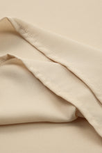 Load image into Gallery viewer, Beige Leopard Mesh Bubble Sleeve Split Neck Blouse