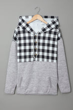 Load image into Gallery viewer, Plaid Splicing Pocketed Hoodie