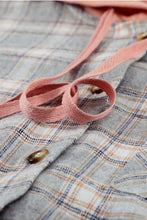 Load image into Gallery viewer, Khaki Drawstring Plaid Hooded Shacket