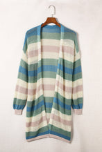 Load image into Gallery viewer, Striped Color Block Hollowed Knit Cardigan