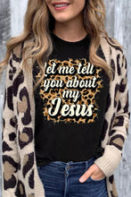 Load image into Gallery viewer, Leopard Letter Print Crewneck Graphic Tee