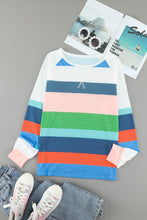 Load image into Gallery viewer, Striped Color Block Long Sleeve Top