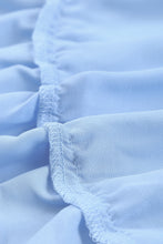 Load image into Gallery viewer, Light Blue V Neck Long Sleeve Ruffle Tiered Mini Dress