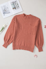 Load image into Gallery viewer, Solid Color Puffy Sleeve Pocketed Sweater