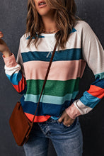 Load image into Gallery viewer, Striped Color Block Long Sleeve Top