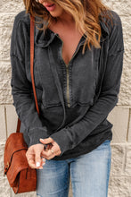 Load image into Gallery viewer, Zipped Front Stitching Hooded Sweatshirt