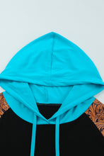 Load image into Gallery viewer, Western Print Color Block Plus Size Hoodie