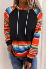 Load image into Gallery viewer, Multicolor Colorful Striped Patchwork Kangaroo Pocket Hoodie