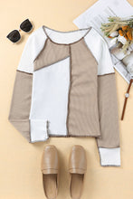 Load image into Gallery viewer, Irregular Color Block Seaming Trim Rib Knit Top