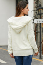 Load image into Gallery viewer, Fur Hood Horn Button Sweater Cardigan