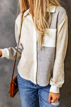 Load image into Gallery viewer, Contrast Trim Colorblock Knit Shirt