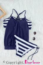 Load image into Gallery viewer, Tankini with Stripes Patchwork