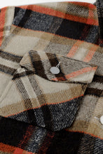 Load image into Gallery viewer, Khaki Geometric Plaid Print Pocketed Shacket