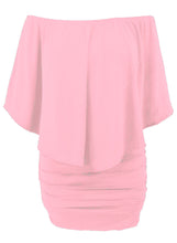 Load image into Gallery viewer, Plus Size Multiple Dressing Layered Pink Mini Poncho Dress