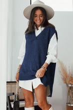 Load image into Gallery viewer, Dark Blue Knit Vest Pullover Sweater