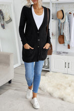 Load image into Gallery viewer, Front Pocket and Buttons Closure Cardigan